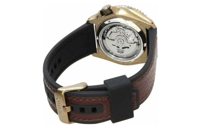No. 5 Series Retro Automatic Mechanical waterproof Watch Black Brown