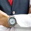 No. 5 Steel strip waterproof Automatic Mechanical Watch Blue Silver