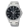 Quartz Business Casual Sports Black Dial Silver Strap Watch