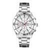 Three Eyes 100 Meter Waterproof Business Casual Fashion White Dial Steel Strip Quartz Watch