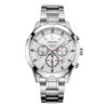 Three Eyes Waterproof White Dial Watch